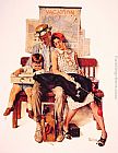 Norman Rockwell Canvas Paintings - Family home from Vacation